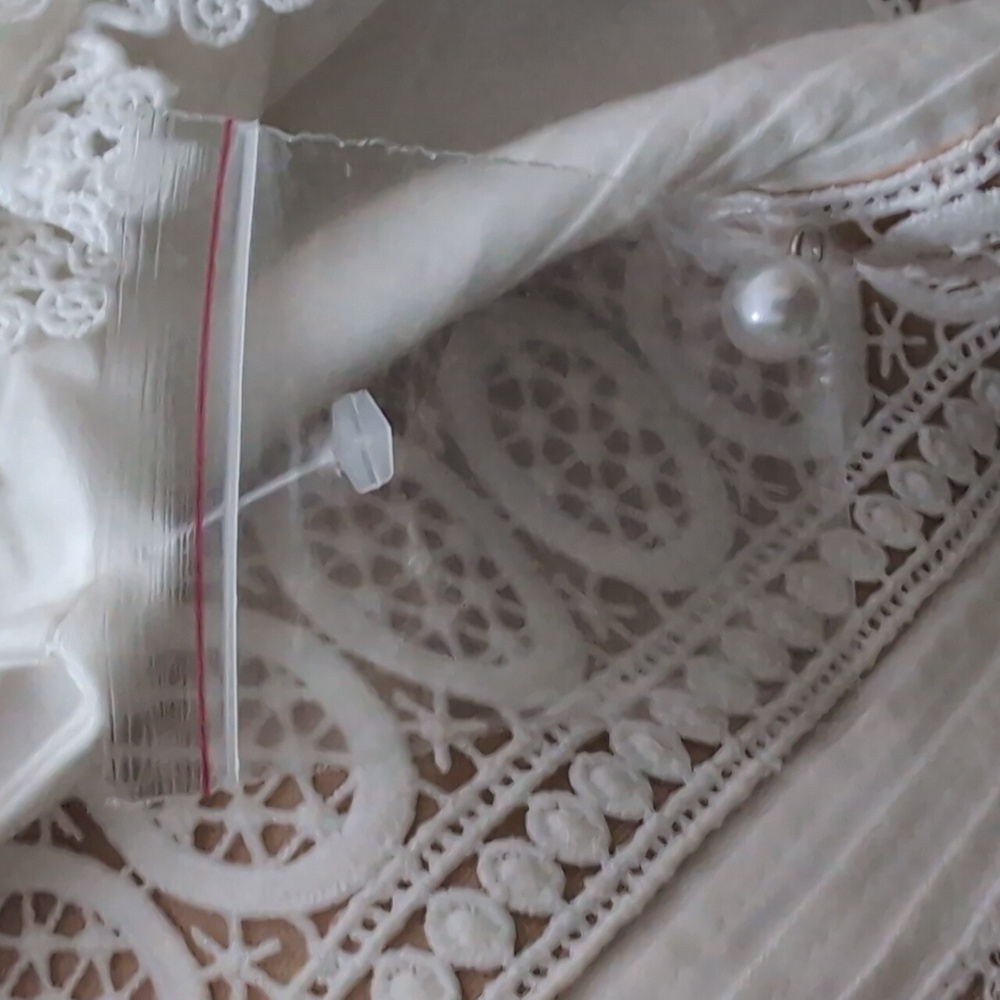 NEW..Alicia + Olivia Meeko Embroidered Eyelet Lace Trim Cotton Minidress.Size 6 - Picture 9 of 10